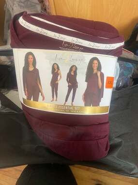 Live Love Lounge Ladies' 3-Piece Lounge Set, Gray Heather/Natleo XL - .com